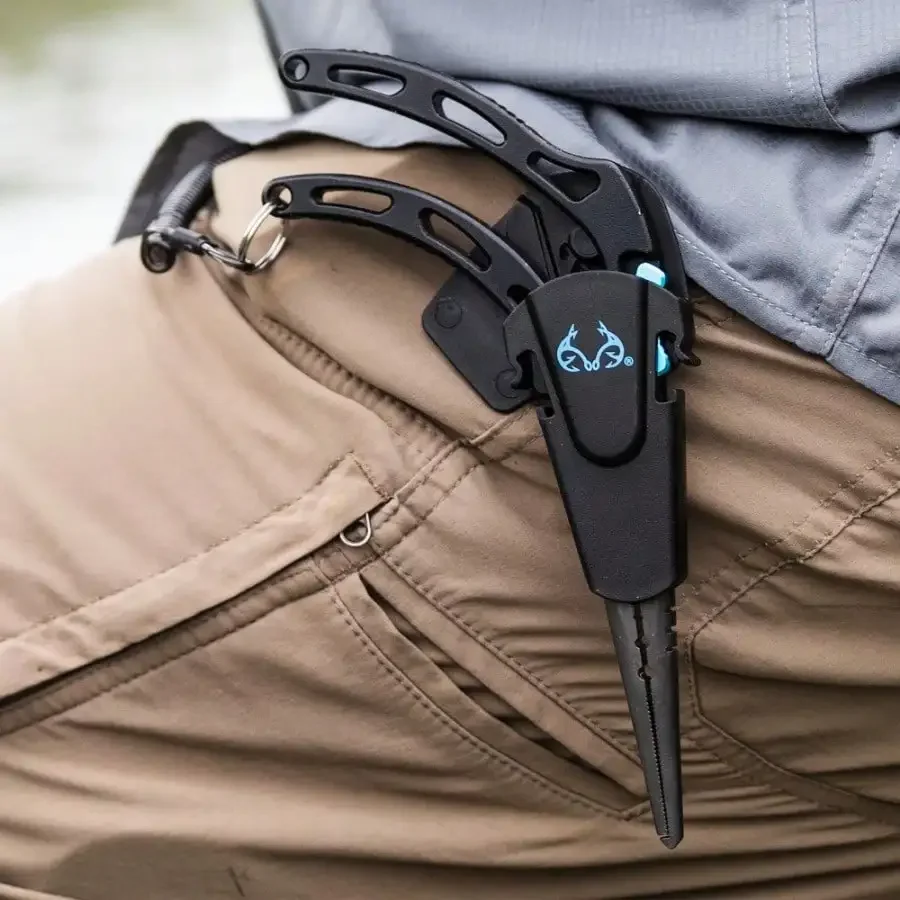 Pinza da pesca con impugnatura a pistola da 8 pollici in titanio, chiusura a molla, anello diviso