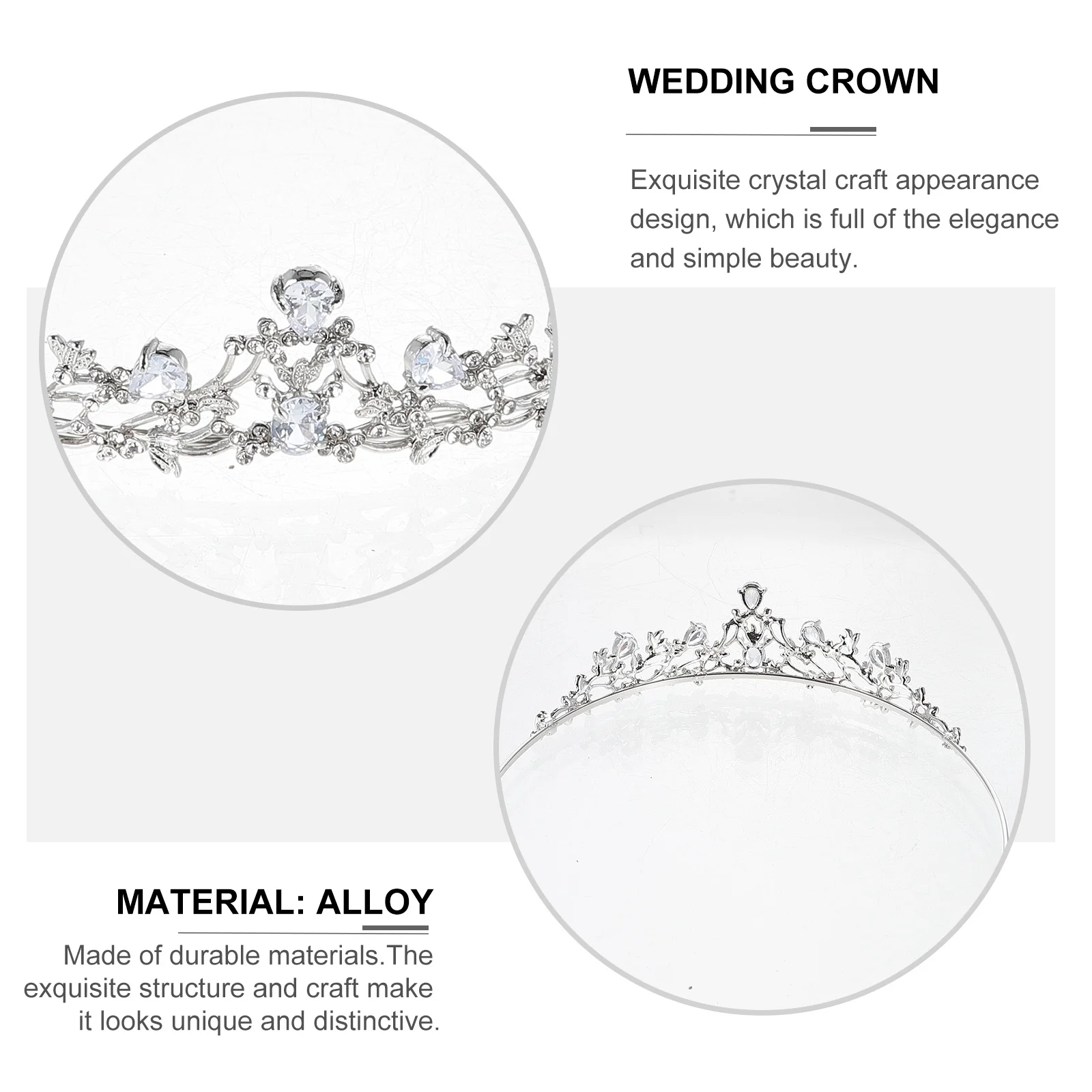 

Zircon Bridal Tiara Crown Exquisite White K Zircon Party Wedding Hair Headpiece Crystal Wedding Crown Women Tiara