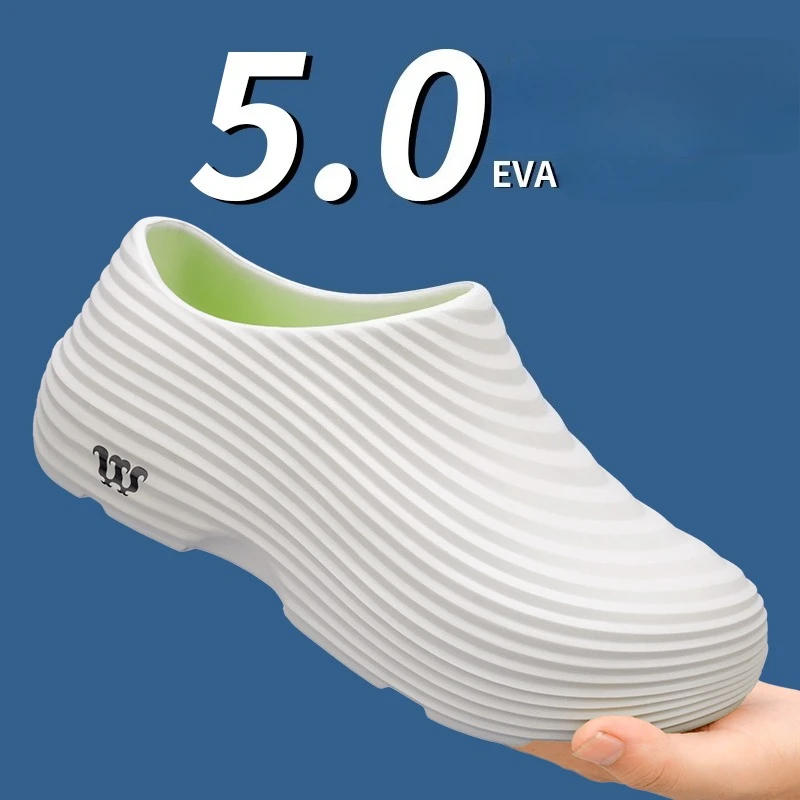 Chef Shoes for Men New Spring and Autumn Models  Fully Waterproof and Oil-Resistant Chef-Specific Work Shoes Rain Boots Labor - view 6