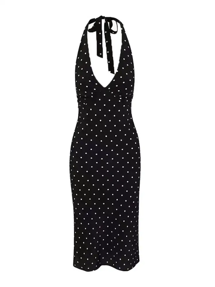 Susan Bla Polka Dot Dupla Camada de Seda Assimétrica Neline Dr Feminino Faion Francês Sle Primavera Verão Vestido Casual