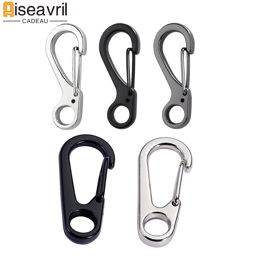 

5pcs Lobster Clasp Buckle Keychian Carabiners EDC Equipment SF Mini Hook Outdoor Camping Hiking Buckles Alloy Spring Snap Hooks