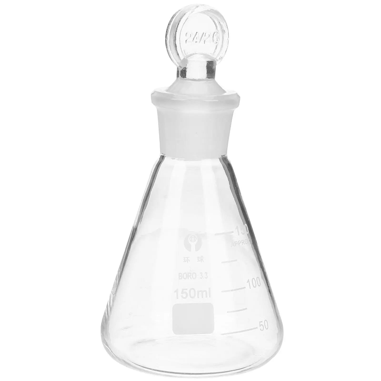 

Drinks Bottle with Erlenmeyer Flask Stopper Beaker Transparent Glass Lab Equipment Glassware Baby