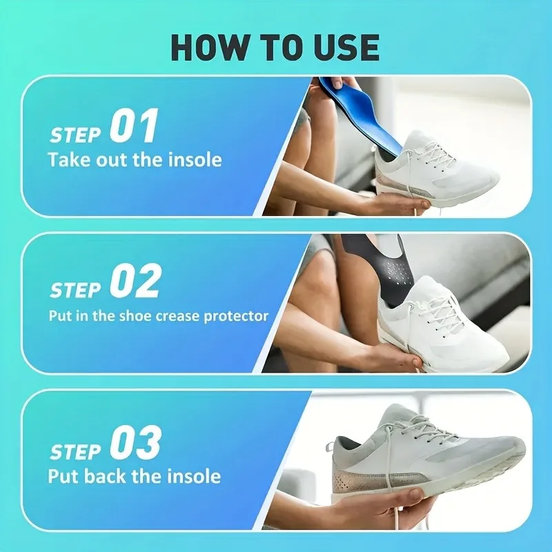 4 Stück Anti-Falten Schuhschutz, Sneaker-Knitterprotektor, Schuhformer für Sportschuhe, Schuhschutz zur Faltenprävention – Detail 4