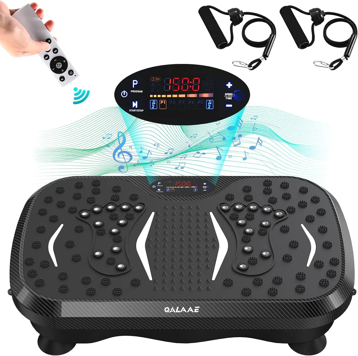 

Vibration Plate Exercise Machine,Vibrating Plate for 150-Speed Adjustable with 450 lbs Capacity Full Body Workout Home Gym Equip