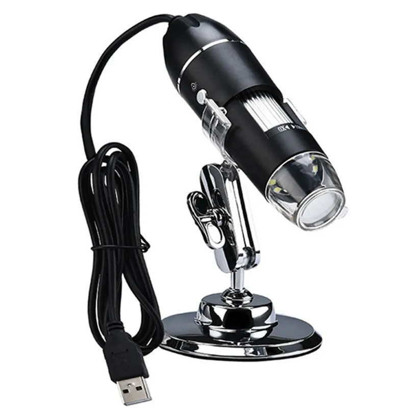 Microscopio electrónico Industrial con soporte, lupa Digital, 8Led, 1000X, Usb, mantenimiento e inspección