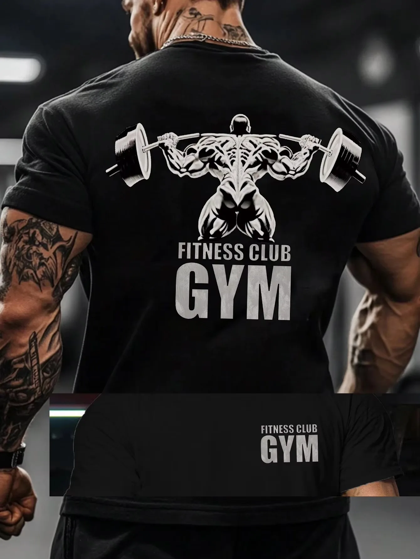 2026 new Men Gym Weightlifting Graphic T Shirt Crew Neck Short Sleeve Fitness Workout Tees