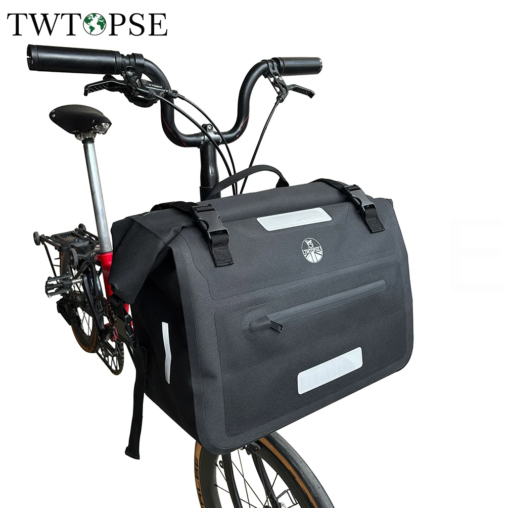 TWTOPSE Waterproof Bicycle Backpack Bag For Brompton Folding Bike Borough Roll Top 15-24L Large Laptop Tool Bottle TPU Bags