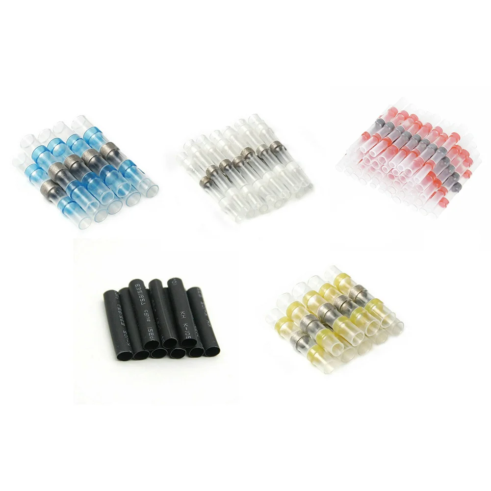 650PCS For Heat Shrink Solder Seal Sleeve Butt Wire Connectors Terminals Waterproof Kit with Multi Gauge Wire Compatibility