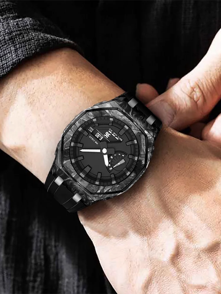 카시오 G-SHOCK GA-2100 2110 B2100 GM-2100 시계용 모드 키트 카본 케이스 + FKM 불소고무 스트랩 남성용 개조 교체 액세서리