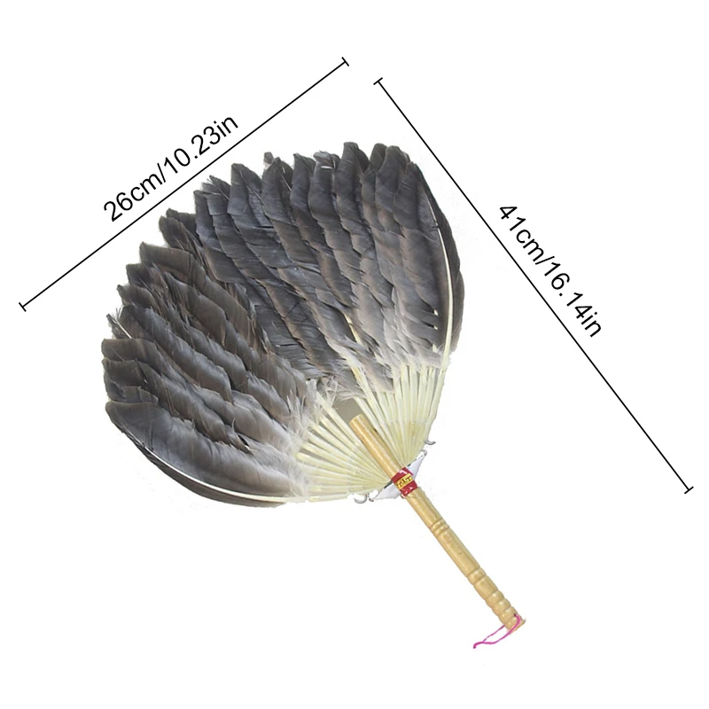 Vintage Feather Fan Handmade Craft Hand Fan Chinese Style Fan Drama Stage Performance Party Supplies Photography Props
