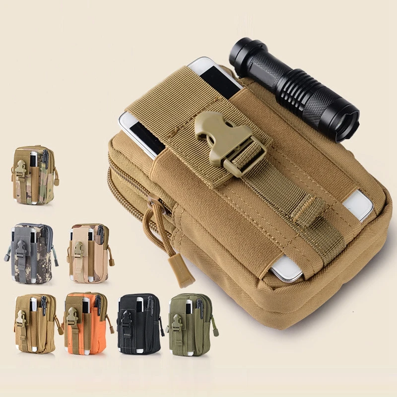 

Outdoor Men Tactical Molle Pouch Belt Waist Pack Bag Small Pocket Military Waist Pack Running Pouch Travel Camping Bag Soft back