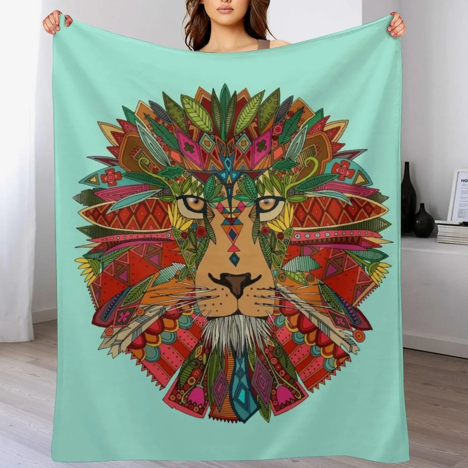

lion mint Throw Blanket Thermal Sleeping Bag Thins warm for winter Blankets