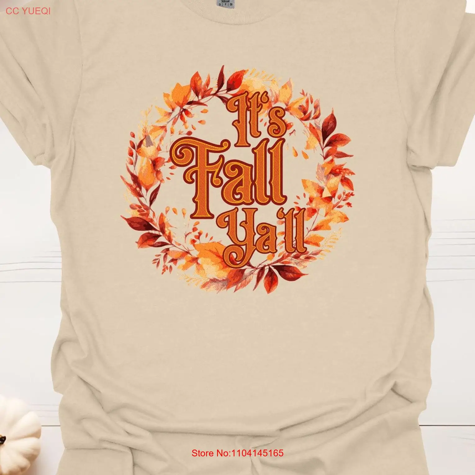 It's Fall Yall Festive T shirt with Charming Wreath Design long or short sleeves