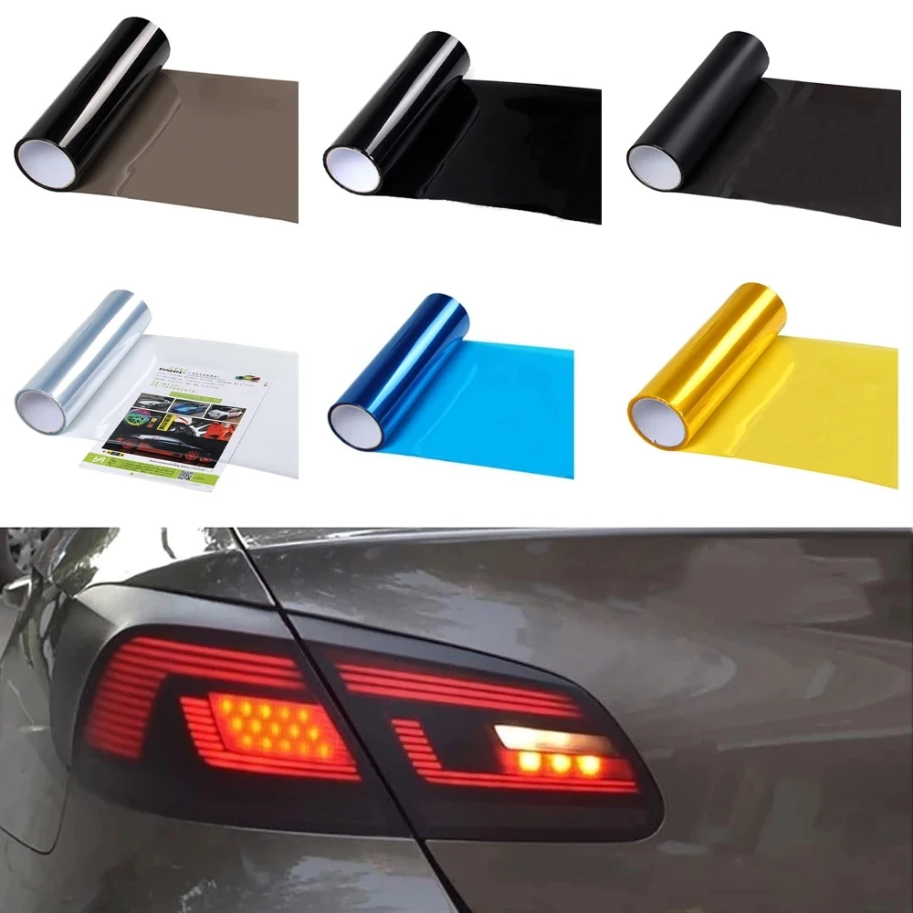 30X200cm Car Headlight Tint Fog Light Taillight Smoke Black Tint Vinyl Film Waterproof Film for Headlights Car Body Film