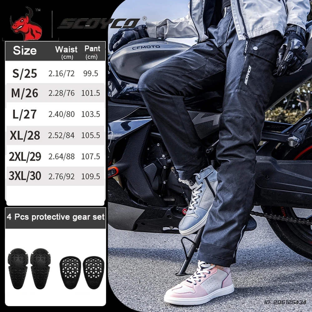 

Windproof Motorbike Pants Cycling Waterproof Motorcycle Riding Pants CE Certified Protective Gear Summer Riding Motocross Pants