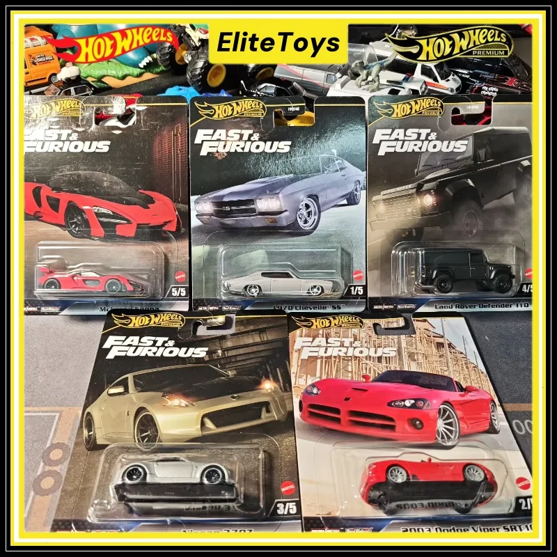 

Hot Wheels Premium Fast & Furious Mclaren Senna Dodge Chevelle Nissan 370Z 1/64 Литая под давлением модель автомобиля Коллекционная игрушка из сплава
