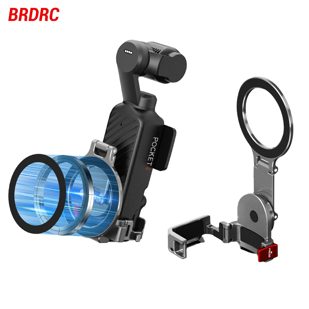 �y�Z�[�����zBRDRC ���@�\�}�O�l�b�g�}�E���g DJI Osmo Pocket 4P/4/3 �J�����A�N�Z�T���[�p MagSafe �u���P�b�g�t�� iPhone 17/16/15�Ή�