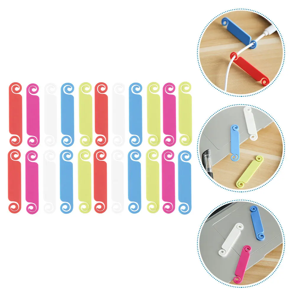 

50pcs Cable Labels Multicolor Wire Identification Tags For Cord Management Tpr Reusable Bright Color Cable Tags Folder Label