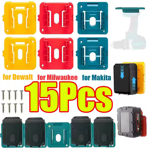 1-15Pcs Battery Mount Holder Dewalt/Makita/Milwaukee 14.4V 18V Power Tools Lithium Battery Storage Fixed for Battery Storage