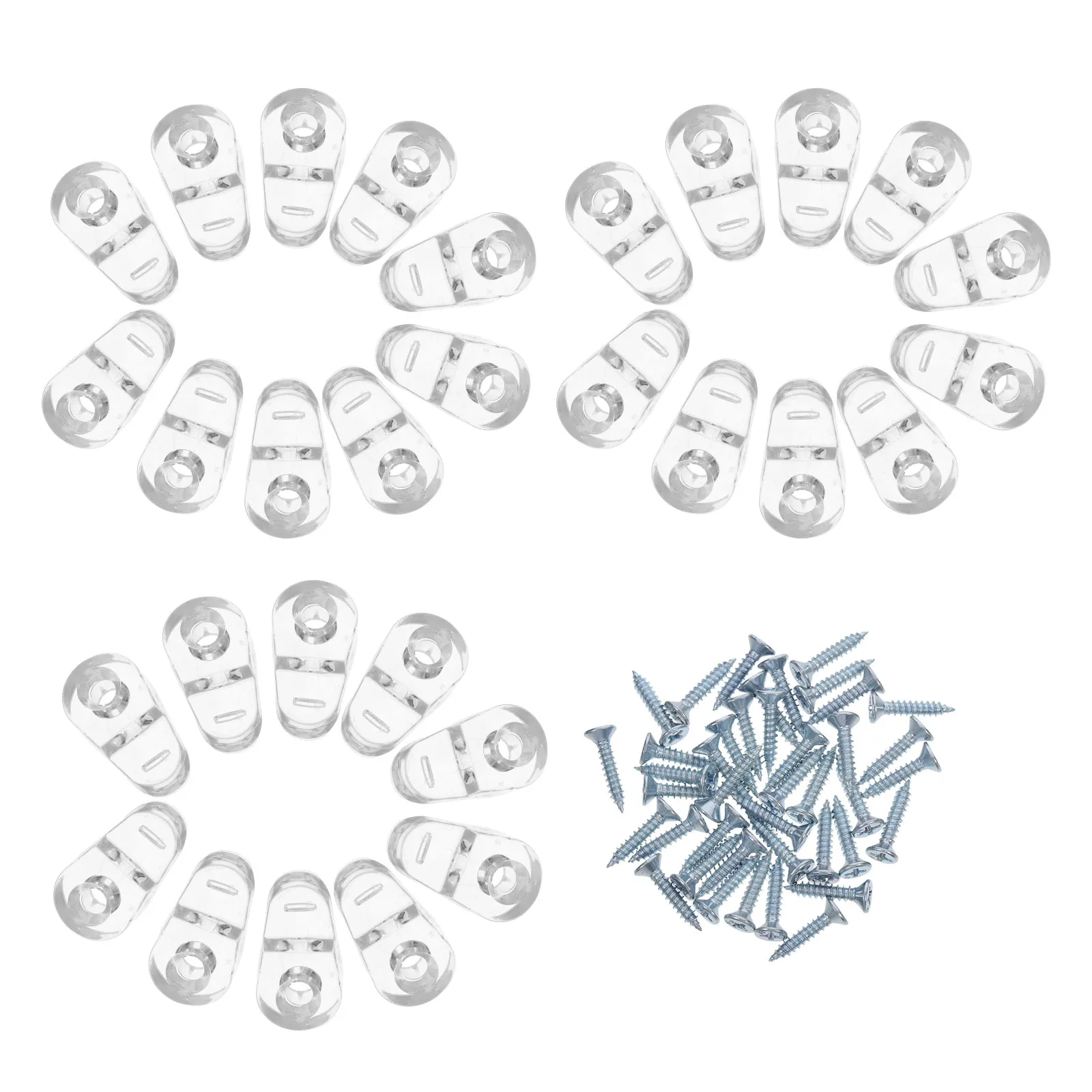 30Pcs Glass Clips for Wardrobe Cabinet Transparent Plastic Retainer Clips Fix Holder for Glass Doors Secure Furniture Support