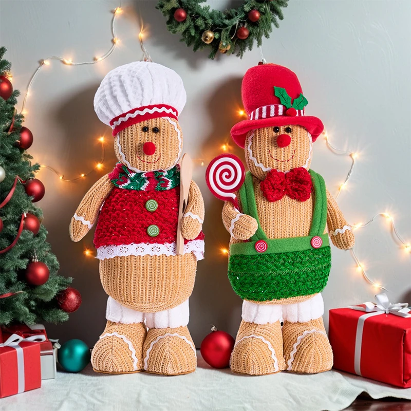 Large Gingerbread Man Doll Biscuit Cookie Man Toy Dolls Ornaments Christmas Decor Navidad 2025 New Year Gifts