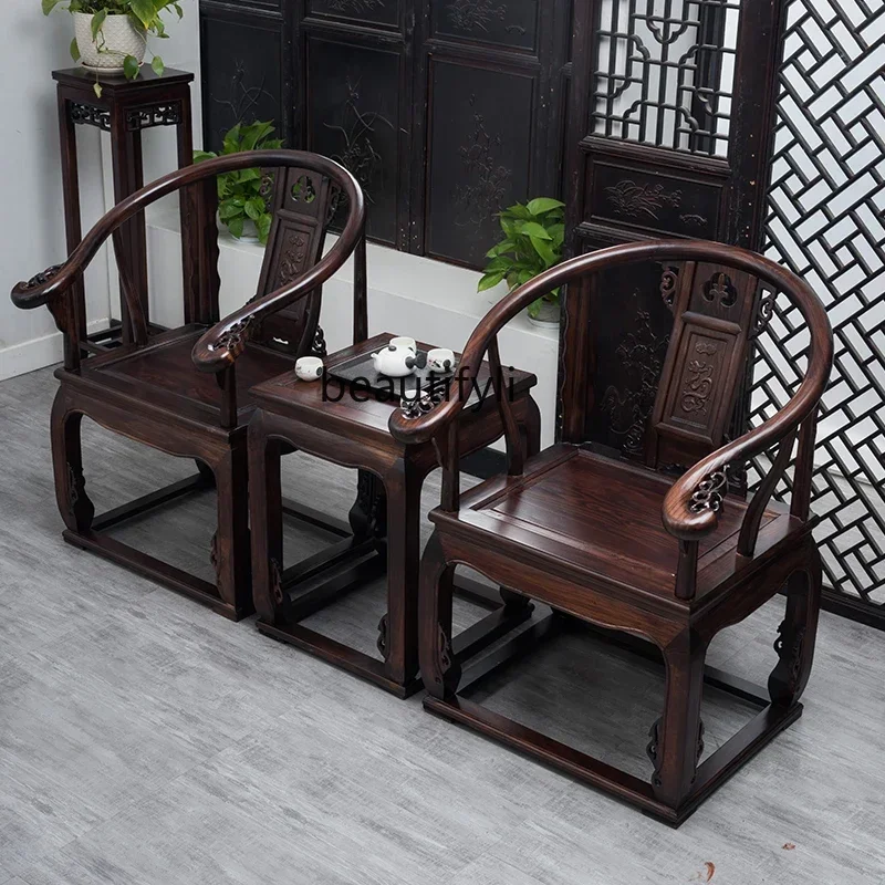 YH Solid wood armchair New Chinese armchair Back chair Palace chair Oak