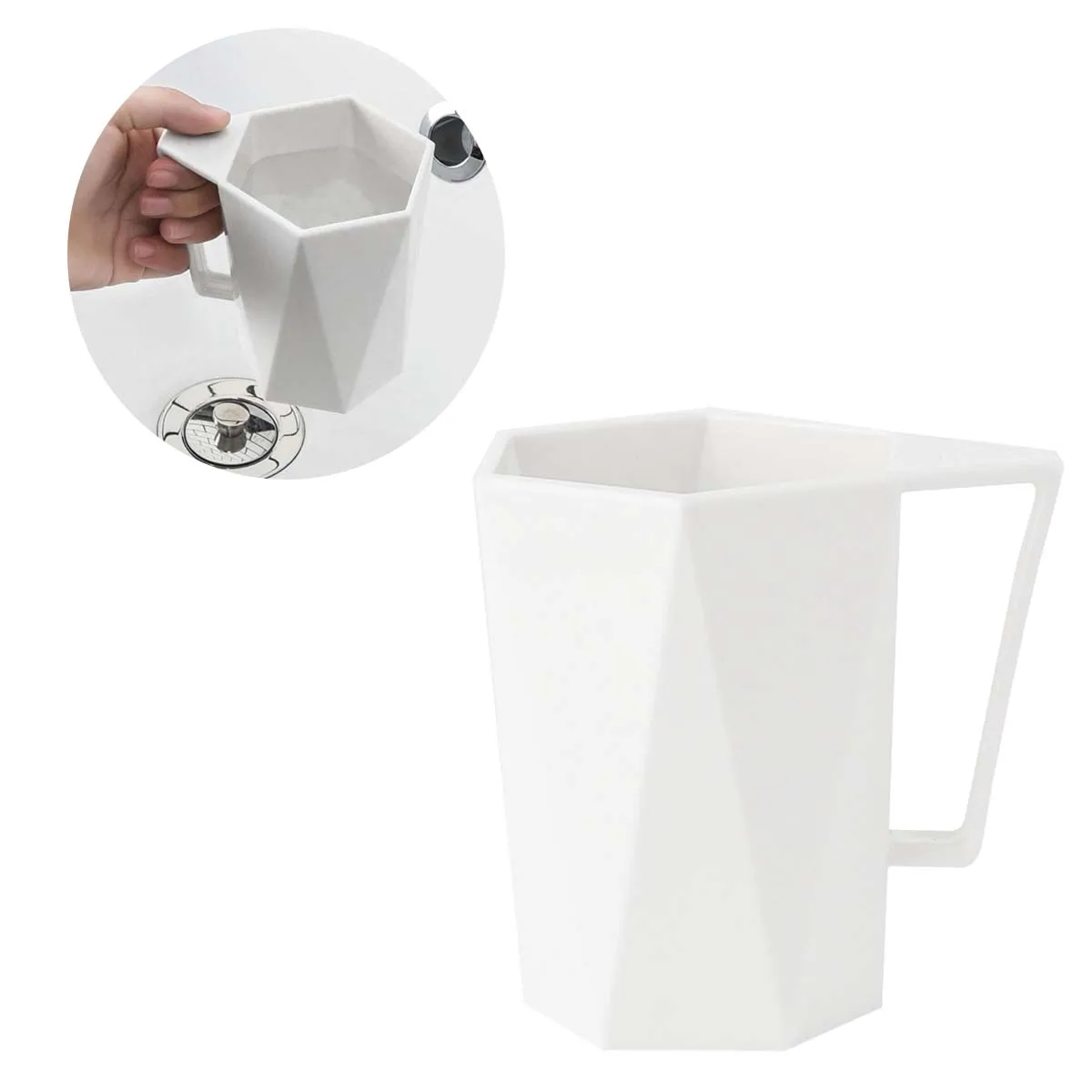 

Geometric Bathroom Cup Toothbrush Tumblers Mouthwash Plastic Cups Elegant Design PP Easy Home Office Travel