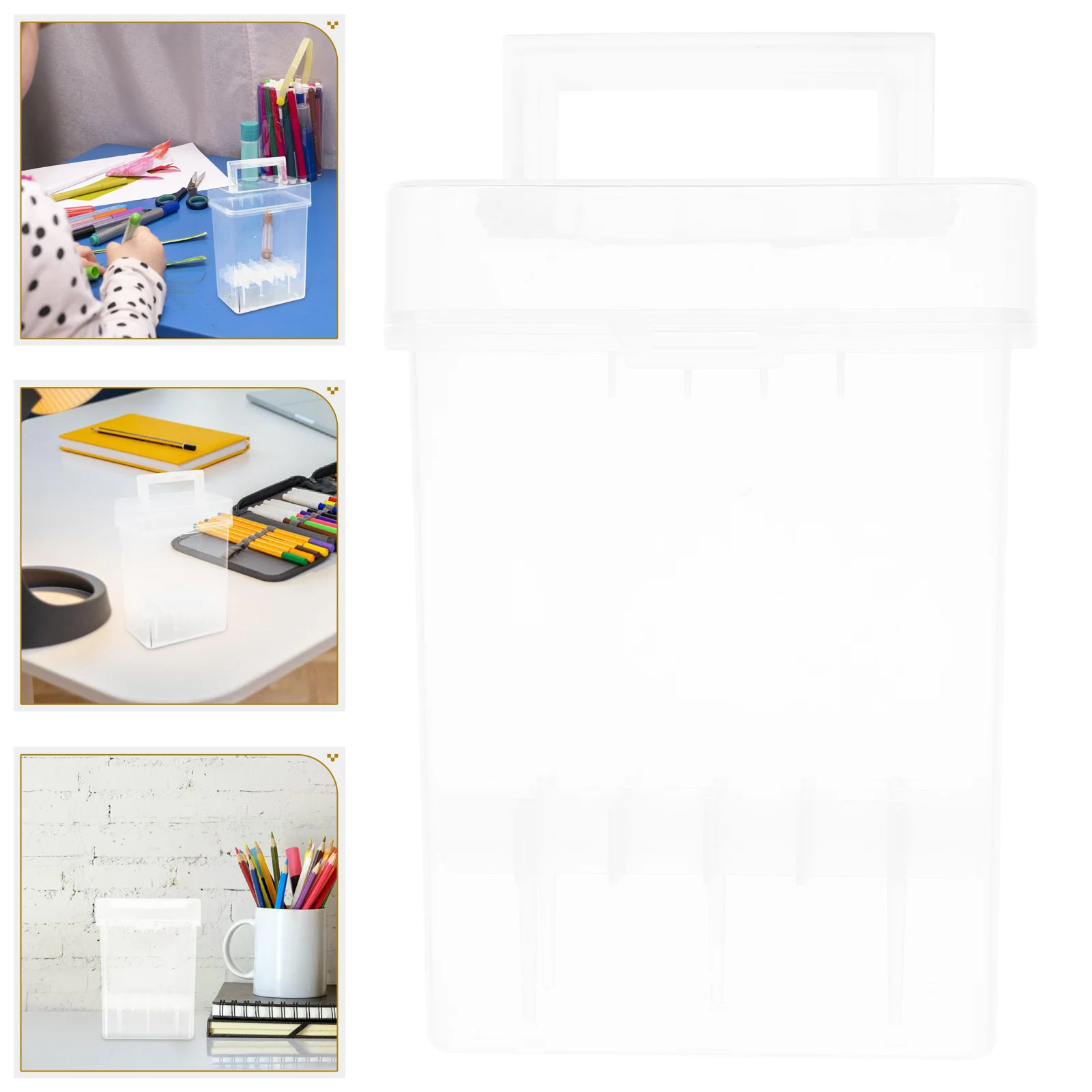 

Pencil Case Clear Top Bag with Grommets Tote Large Colored Organizer Storage Boxes Carrying Marker Decor Plus Trash Refill