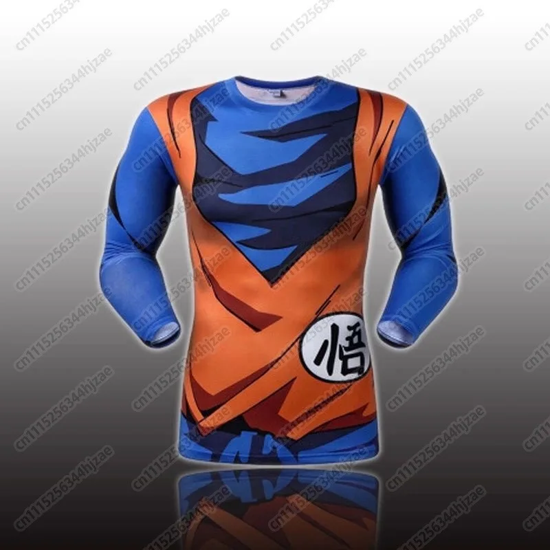 Dragon Ball Anime 3D Print Long-Sleeve Compression Shirts Multiple Characters & Armor Element Design Stylish Tees FamilyMatching