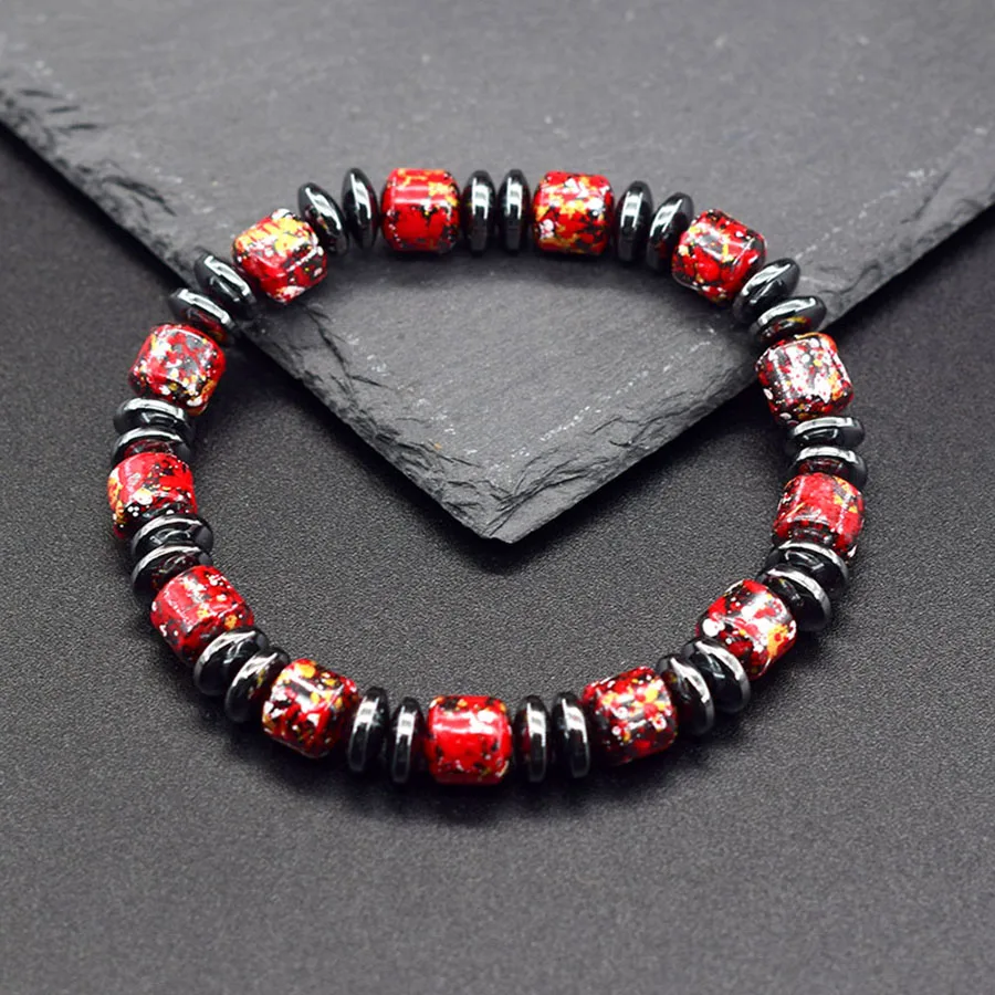 Bohemian Therapeutic No Magnetic Hematite Bracelet men Loss Weight Slimming Health Care Jewelry Women Promote Blood Circulation