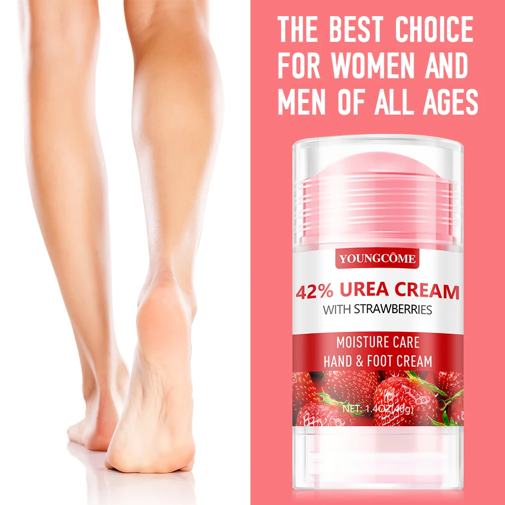 Creme de ureia morango mão pés creme evitar secura rachaduras das mãos e dos pés hidrata profundamente esfolia calmante cuidados com a pele