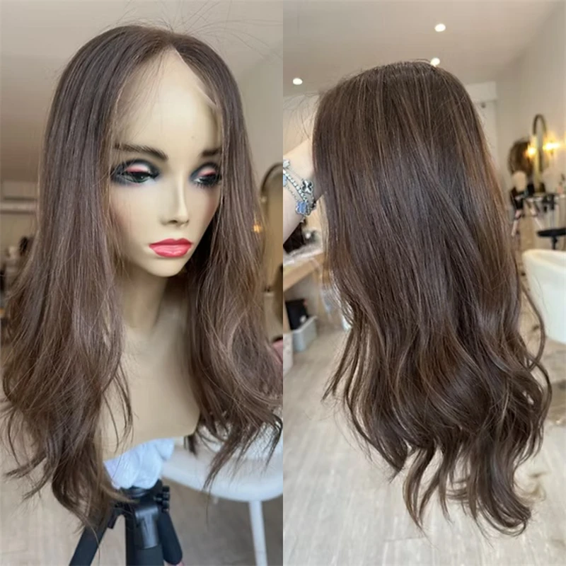 

Deep Brunette with Highlighted Dimension Synthetic HD Lace Front Wig Glueless Hairline Premium Wig For Women Daily Party Cosplay