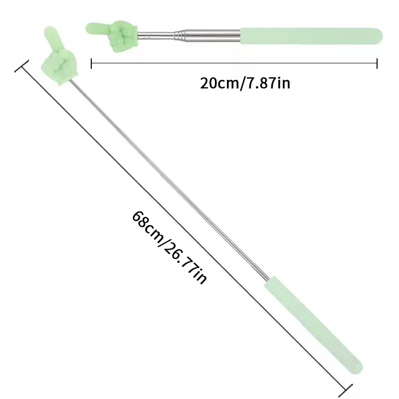 Retractable Teacher Pointer Finger Design StainlessSteel Telescopic School Teaching Pointer Stick Teacher Supplies For Classroom