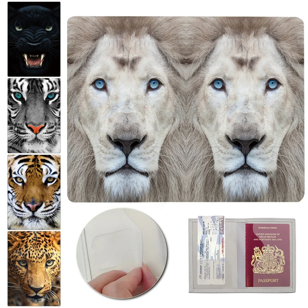 

New Women Leather Passport Cover Beast Pattern Air Tickets for Cards Travel Passport Holder Wallet Credit Card Holder Case Pouch