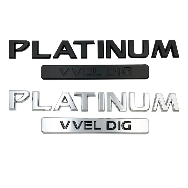 3D ABS PLATINUM VVEL DIG Trunk Letters Logo Badge Emblem For Nissan Patrol Y60 Y61 Y62 Armada Accessories