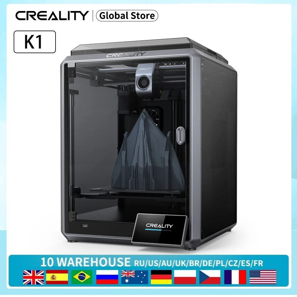 CREALITY-impresora 3D K1 Speedy con impresión de alta velocidad, extrusora directa de doble engranaje, nivelación automática, flujo máximo de 32mm ³/s, 600 mm/s