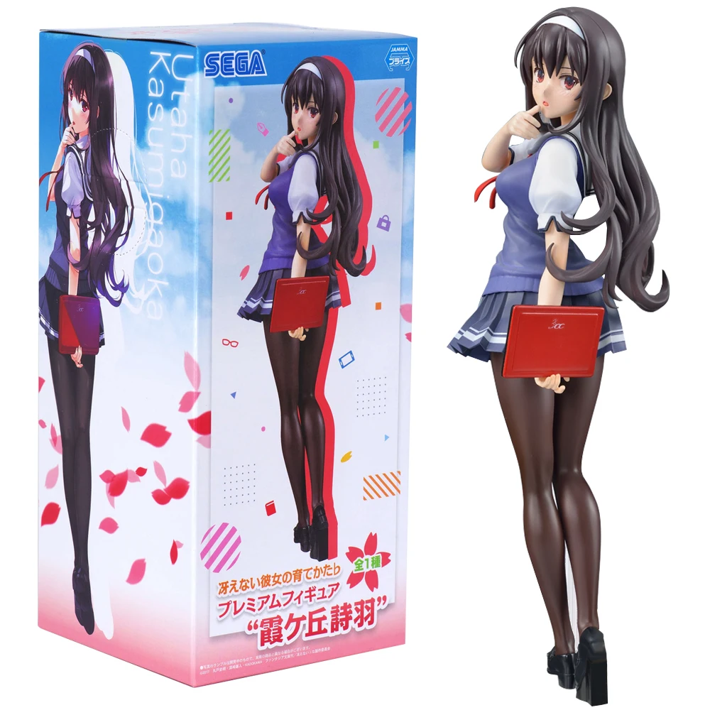 20CM Anime Saenai Heroine no Sodatekata Kasumigaoka Utaha Figure Black Silk School Uniform Ver Model Toy Gift Action Figure