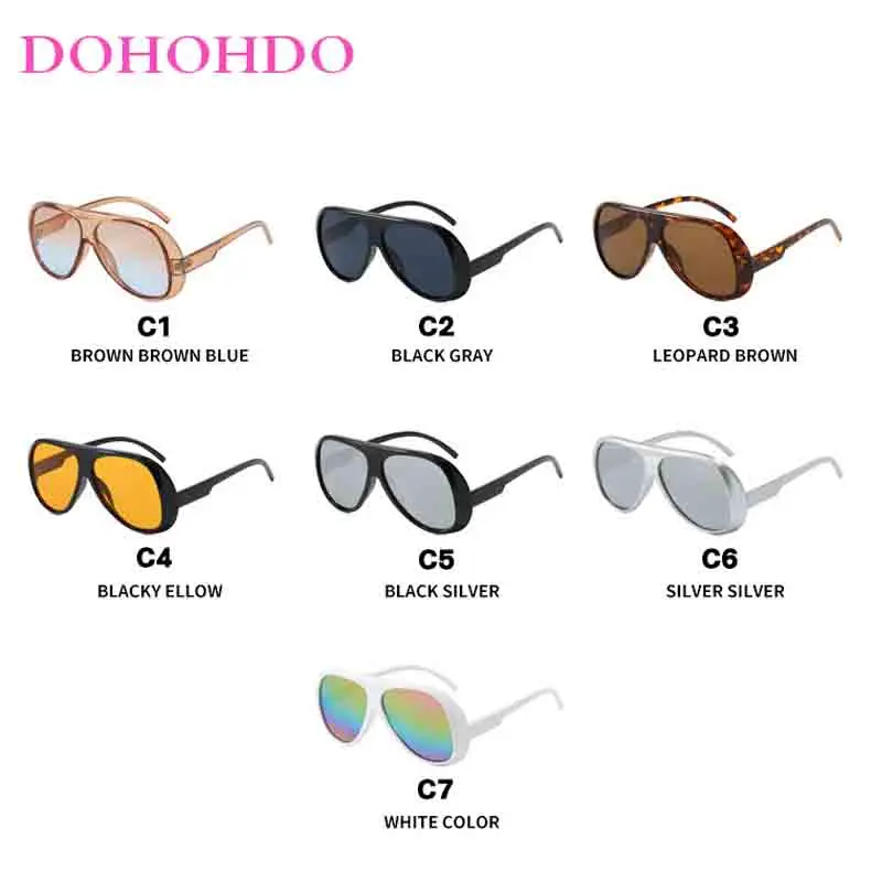 New Fashion Sunglasses One-piece Pilot Women Men Personality Brand Designer Vintage Windproof Travel Glasses UV400 Lentes De Sol