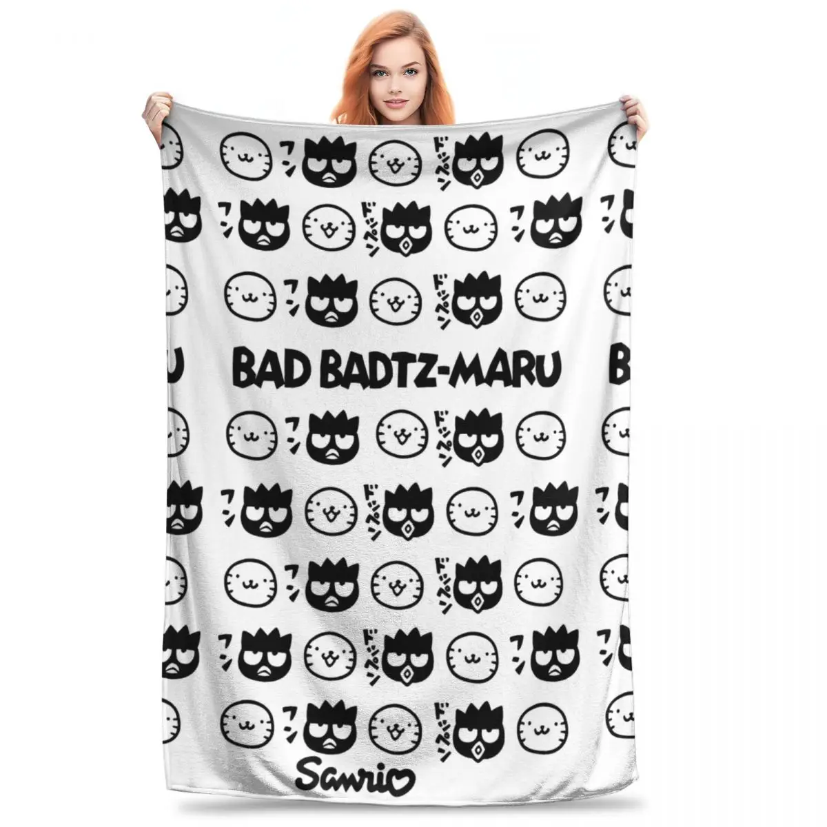 Sanrio Badtz Maru Blanket For Home Decor Cozy Soft Flannel Fleece Bedspread Gifts For Him