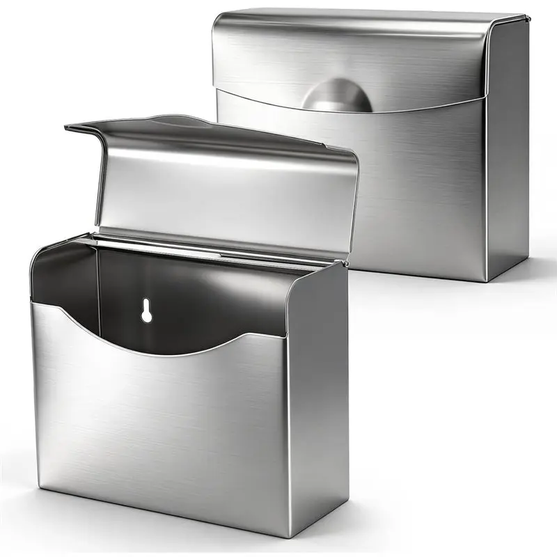

75STO-Wall Mounted Bathroom Trash Can Sanitary Napkin Disposal Receptacle Wall Mounted Flip Top Waste Bin For Bathroom