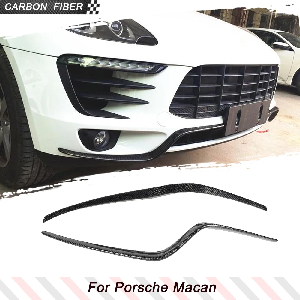 Karbonowe owiewki przedniego zderzaka, dokładki, błotniki do Porsche Macan Base 2014-2017, karbonowe wloty powietrza, płetwy, splittery, body kit.