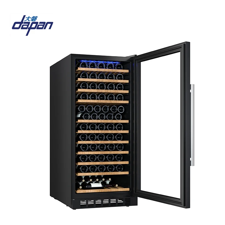 133 Bottle Wine Cooler, Compressor Chiller with Glass Door, Single-Zone Stainless Steel Fridge for Home Bar Wine Cellar