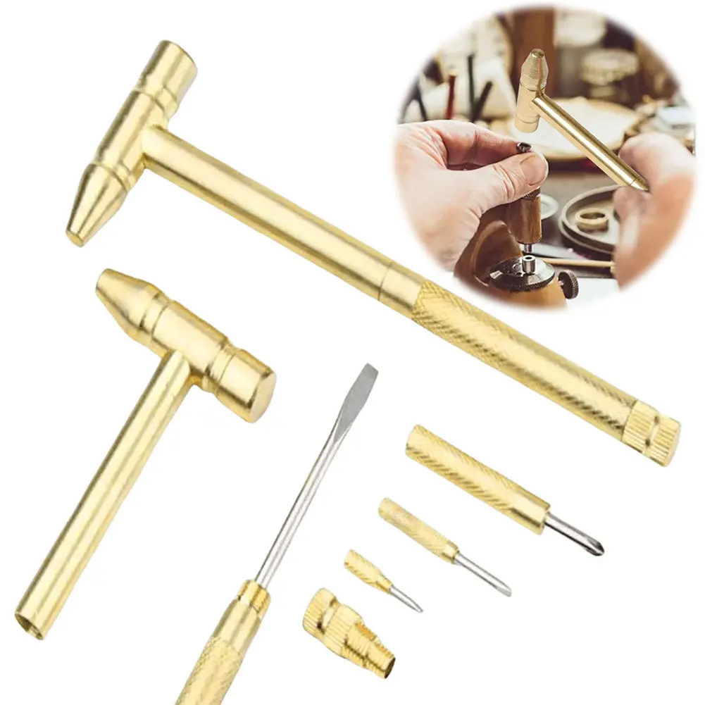 6 In 1 Metal Hammer Screwdriver Multi-Functional Small Multitool Hammer Mini Portable Hammer Watch Jewelry Repair Kit