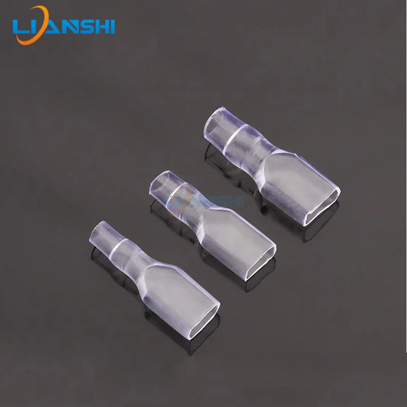 100pcs 6.3 spring single wire Double wire large hole PVC insulating sheath 250 spring female terminal PVC sheath