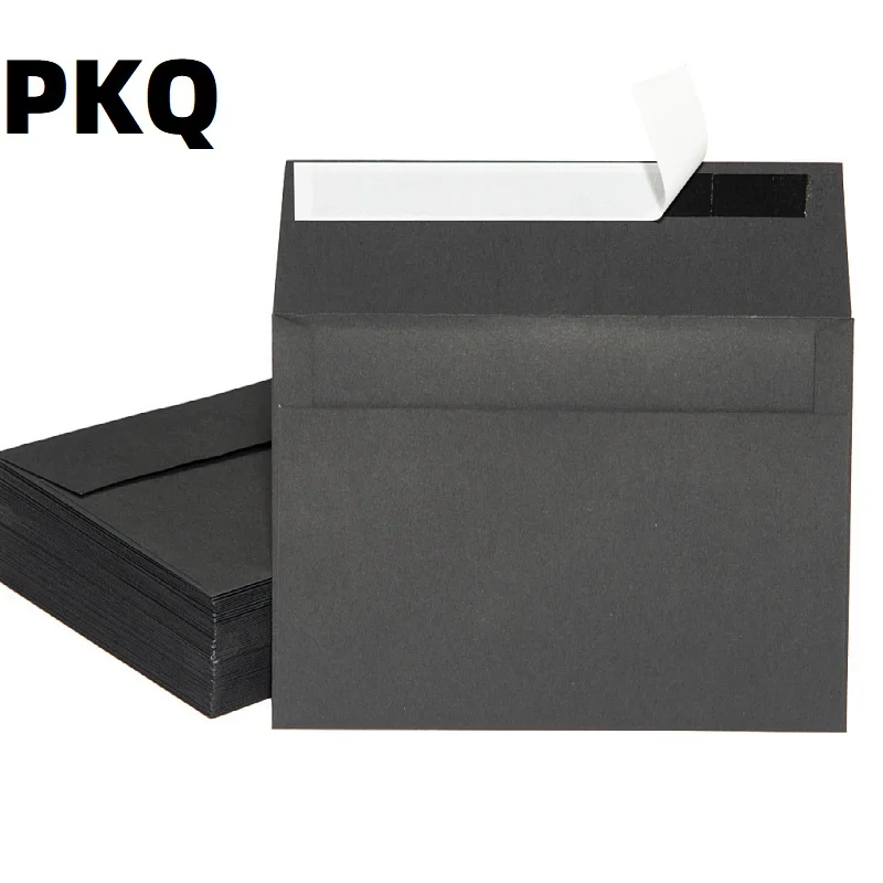 مغلفات ورق كرافت سوداء فارغة ذاتية اللصق 18x13 سنتيمتر للدعوات الفاخرة DIY بها بنفسك بطاقات المعايدة أحجام متعددة المتاحة