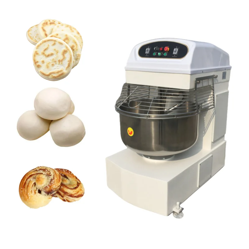เครื่องนวดแบบเกลียวสำหรับการค้าเครื่อง pengaduk adonan ขนมปังไฟฟ้าความจุสูง240L mesin aduk adonan ความเร็วสองเท่า