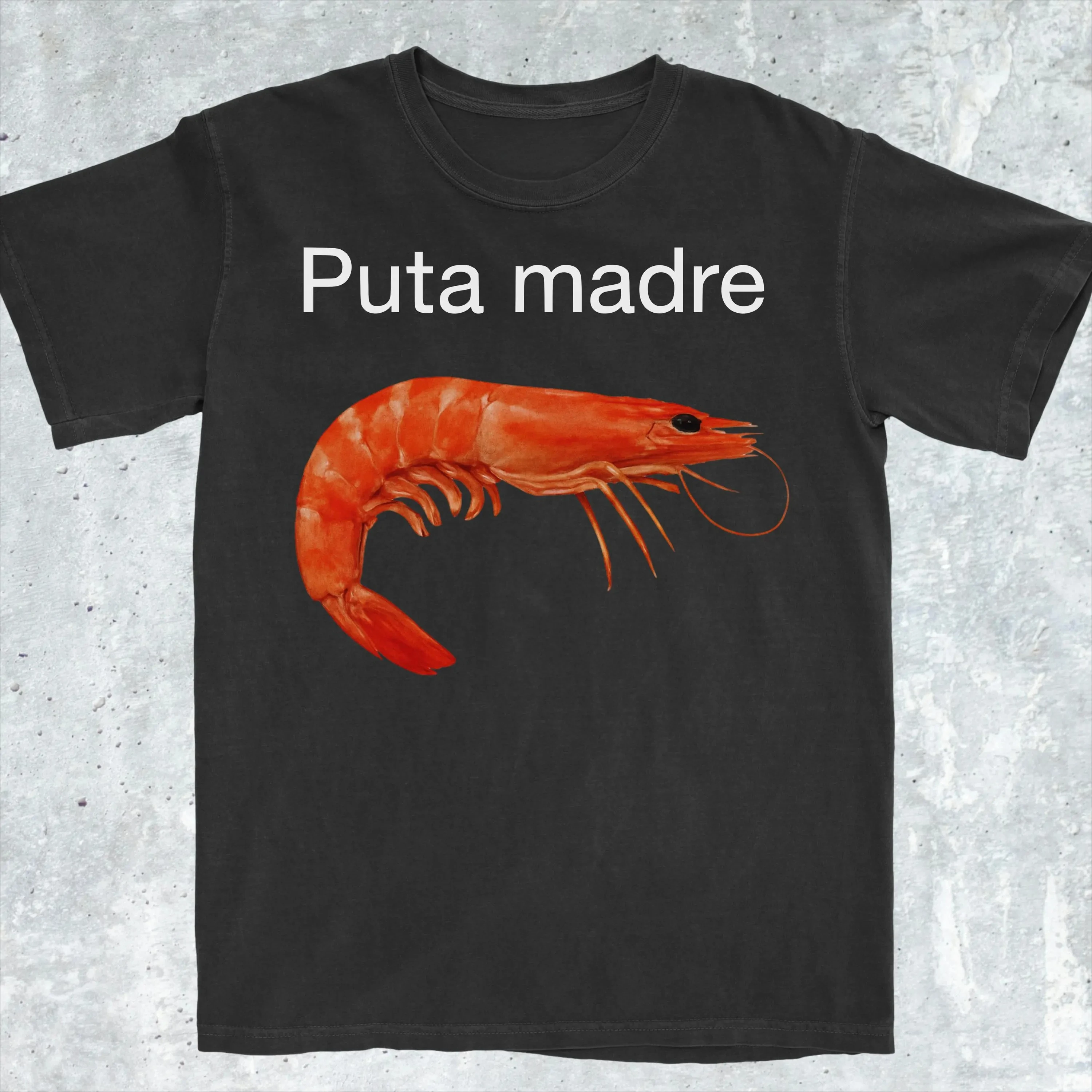 

Puta Madre Shrimp Funny Meme T-Shirt Men's and Women's High Quality Short Sleeve Cotton Tees Summer Shirt Y2k Tops Men Clothing