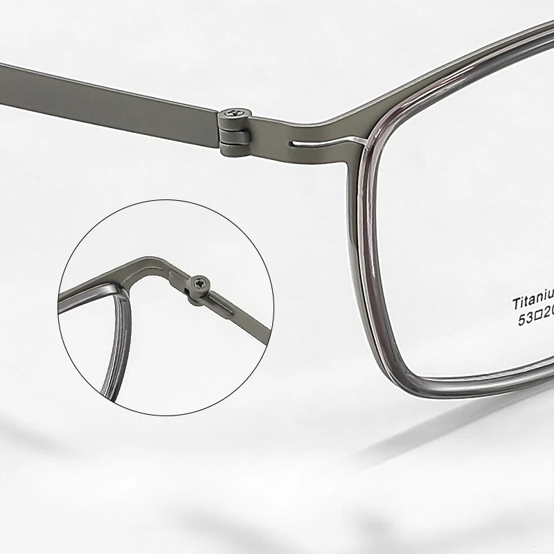 خلات التيتانيوم موضة النظارات الإطار الرجال النساء الرجعية الأعمال النظارات مربع النظارات الطبية البصرية إطارات #4