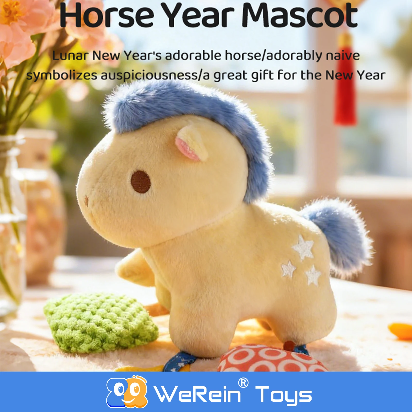 Adorno Colgante para Cuna de Bebé con Forma de Caballo, Regalo de Año Nuevo, Decoración para Cuna de Bebé, Adorno Colgante para Cuna de Bebé para Bebés y Niños Pequeños