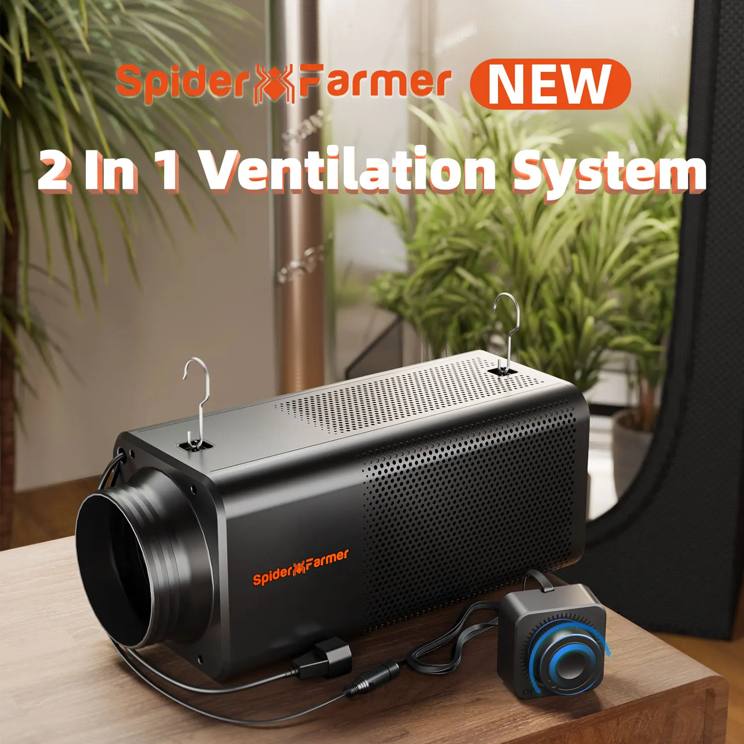 Spider Farmer 2-in-1 Ventilation System Inline Fan With Built-In Carbon Filter For Grow Tents Odor Control Clean Airflow
